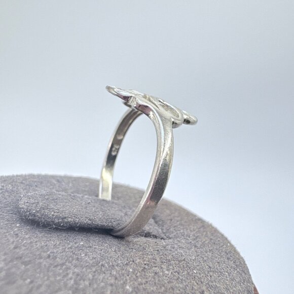 VTG Solid Sterling Silver 925 Openwork Scroll Design Band Ring Size 6.75 - Picture 2 of 8